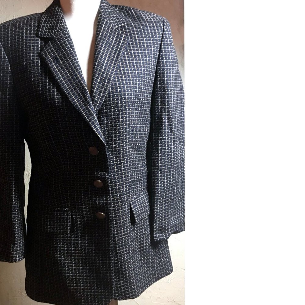 Ravens New Navy Gold Textured Blazer Size 8